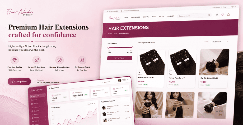 Hair Niche — D2C E-Commerce Storefront & ERP - SoftBuilt Solutions Portfolio Case Study
